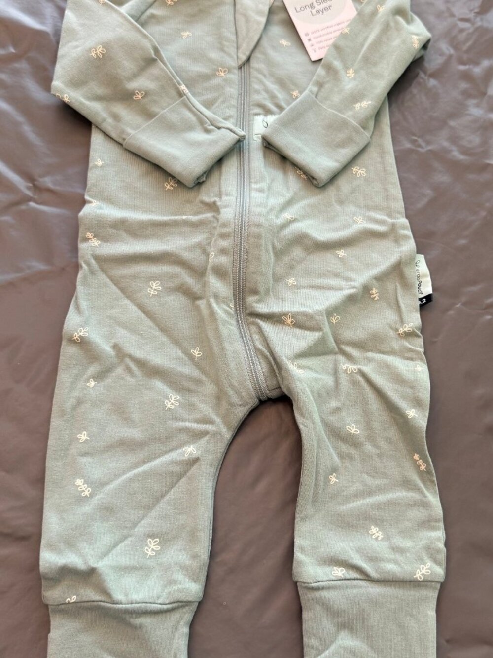 organic cotton one-piece long-sleeve pajama NWT